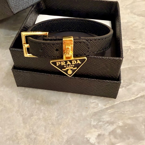 Prada Black bracelet with Gold Buckle - Picture 2 of 8